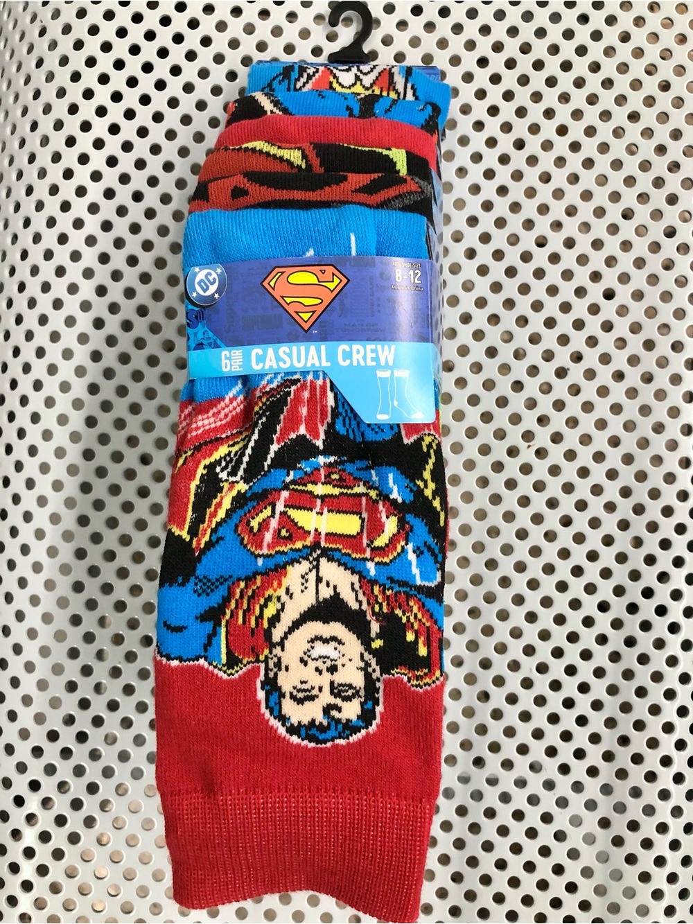 🌶️$15🌶️ NEW SUPERMAN Casual Crew Socks 6 Pairs, Fits shoe size 8 - 12 Men’s
